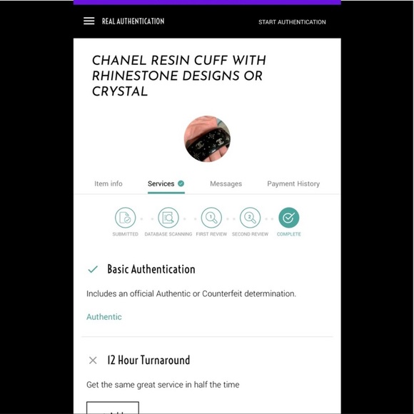 ❤️Chanel black resin hinged bangle w/ crystal,2008 Spring Collection❤️ - Picture 8 of 9